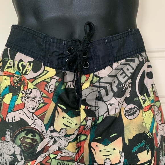 DC Comics BATMAN ROBin SUPERMAN SWIM TRUNKS mens large,‎ cartoon print, - Picture 3 of 9